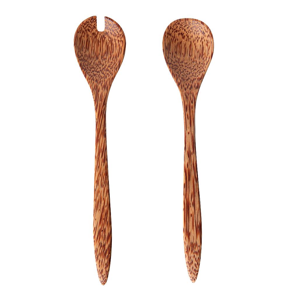 restaurantware Coco Casa Natural Handmade Coconut Serving Utensil Set - 9 1/2" x 1 3/4" - 20 count box