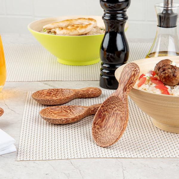 Restaurantware Coco Casa Natural Handmade Coconut Spoon - 5" X 2 3/4" - 40 Count Box