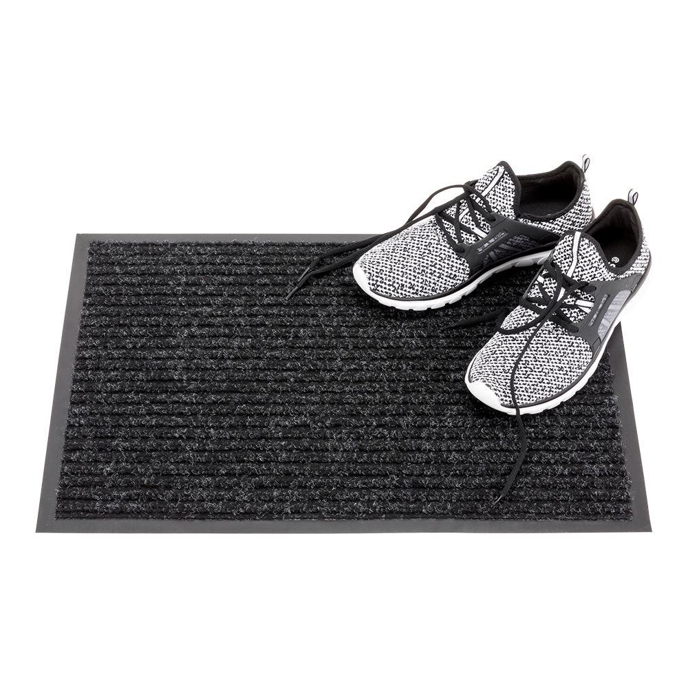 restaurantware Comfy Feet Black Carpet Floor Mat - Ribbed - 36" x 24" - 1 count box