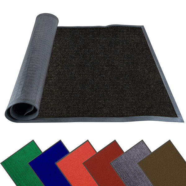 Restaurantware Comfy Feet Black Carpet Floor Mat - Ribbed - 60" X 36" - 1 Count Box