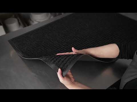 Restaurantware Comfy Feet Black Carpet Floor Mat - Ribbed - 60" X 36" - 1 Count Box