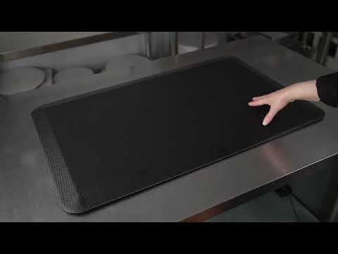 Restaurantware Comfy Feet Black Floor Mat - Extra-Padded Non-Slip Anti-Fatigue - 39" X 20" X 3/4" - 1 Count Box