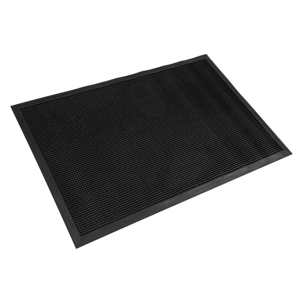 Restaurantware Comfy Feet Black Rubber Floor Mat - Non-Slip - 36" X 24" - 1 Count Box