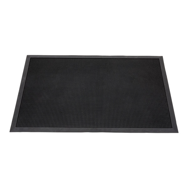 Restaurantware Comfy Feet Black Rubber Floor Mat - Non-Slip - 48" X 36" - 1 Count Box