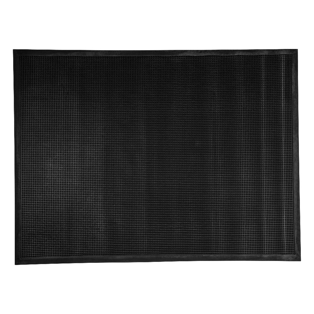restaurantware Comfy Feet Black Rubber Floor Mat - Non-Slip - 48" x 36" - 1 count box