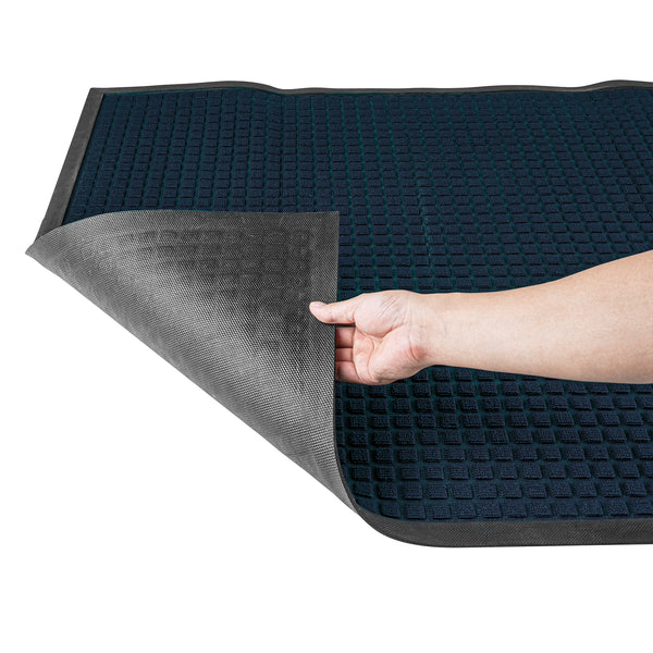 Restaurantware Comfy Feet Blue Heavy-Duty Carpet Floor Mat - Waffle - 60" X 36" - 1 Count Box