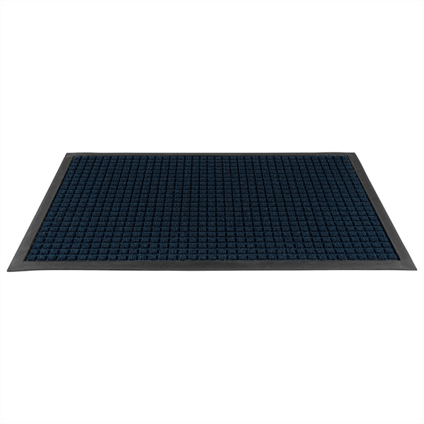 Restaurantware Comfy Feet Blue Heavy-Duty Carpet Floor Mat - Waffle - 36" X 24" - 1 Count Box