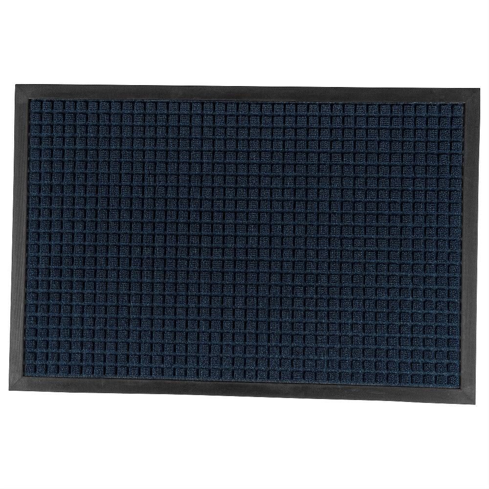 restaurantware Comfy Feet Blue Heavy-Duty Carpet Floor Mat - Waffle - 36" x 24" - 1 count box