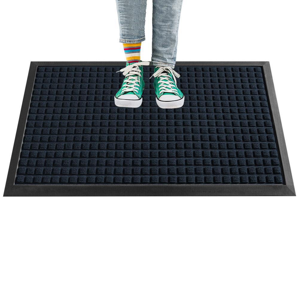 restaurantware Comfy Feet Blue Heavy-Duty Carpet Floor Mat - Waffle - 60" x 36" - 1 count box