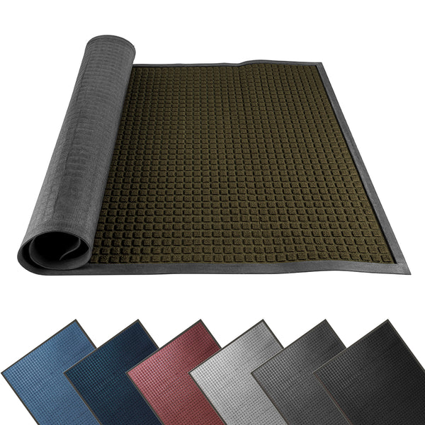 Restaurantware Comfy Feet Brown Heavy-Duty Carpet Floor Mat - Waffle Heavy-duty - 60" X 36" - 1 Count Box