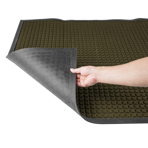 Restaurantware Comfy Feet Brown Heavy-Duty Carpet Floor Mat - Waffle Heavy-duty - 60" X 36" - 1 Count Box
