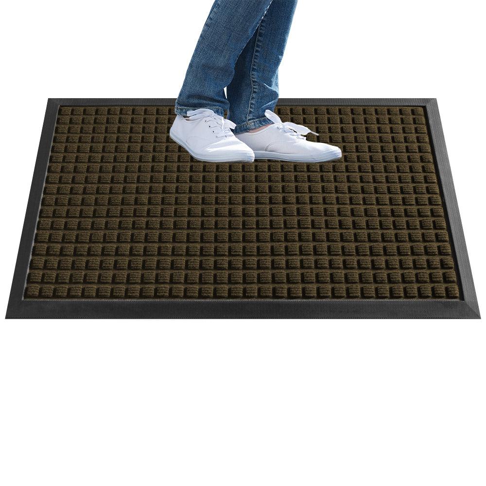 restaurantware Comfy Feet Brown Heavy-Duty Carpet Floor Mat - Waffle heavy-duty - 60" x 36" - 1 count box