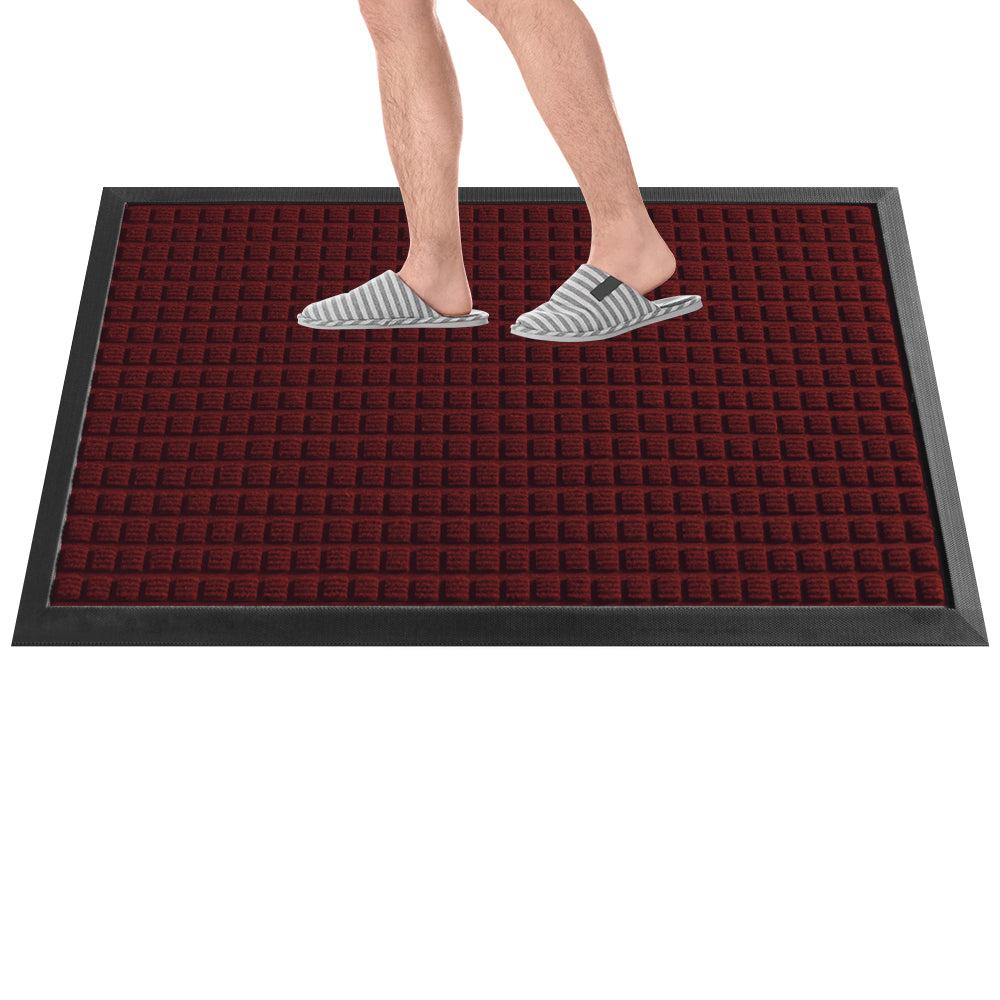 restaurantware Comfy Feet Burgundy Heavy-Duty Carpet Floor Mat - Waffle - 60" x 36" - 1 count box