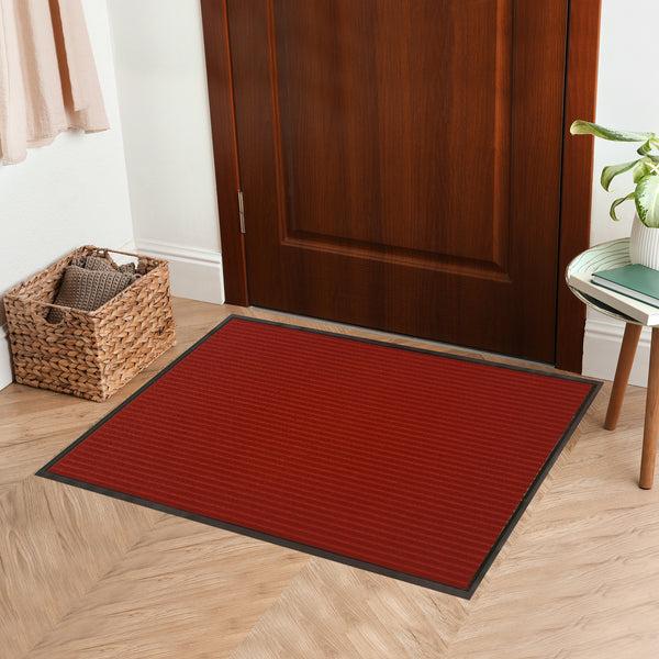Restaurantware Comfy Feet Dark Red Carpet Floor Mat - Ribbed - 36" X 24" - 1 Count Box