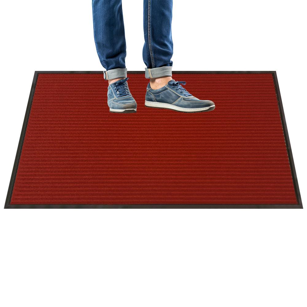 restaurantware Comfy Feet Dark Red Carpet Floor Mat - Ribbed - 36" x 24" - 1 count box