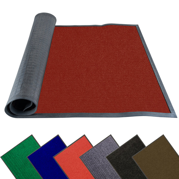 Restaurantware Comfy Feet Dark Red Carpet Floor Mat - Ribbed - 60" X 36" - 1 Count Box