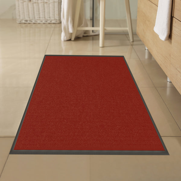 Restaurantware Comfy Feet Dark Red Carpet Floor Mat - Ribbed - 60" X 36" - 1 Count Box