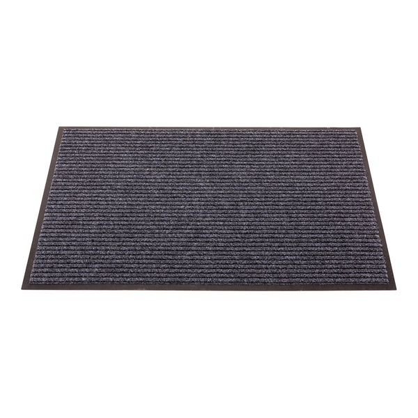 Restaurantware Comfy Feet Gray Carpet Floor Mat - Ribbed - 36" X 24" - 1 Count Box