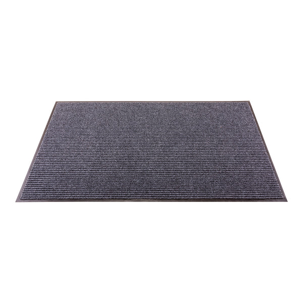 Restaurantware Comfy Feet Gray Carpet Floor Mat - Ribbed - 60" X 36" - 1 Count Box