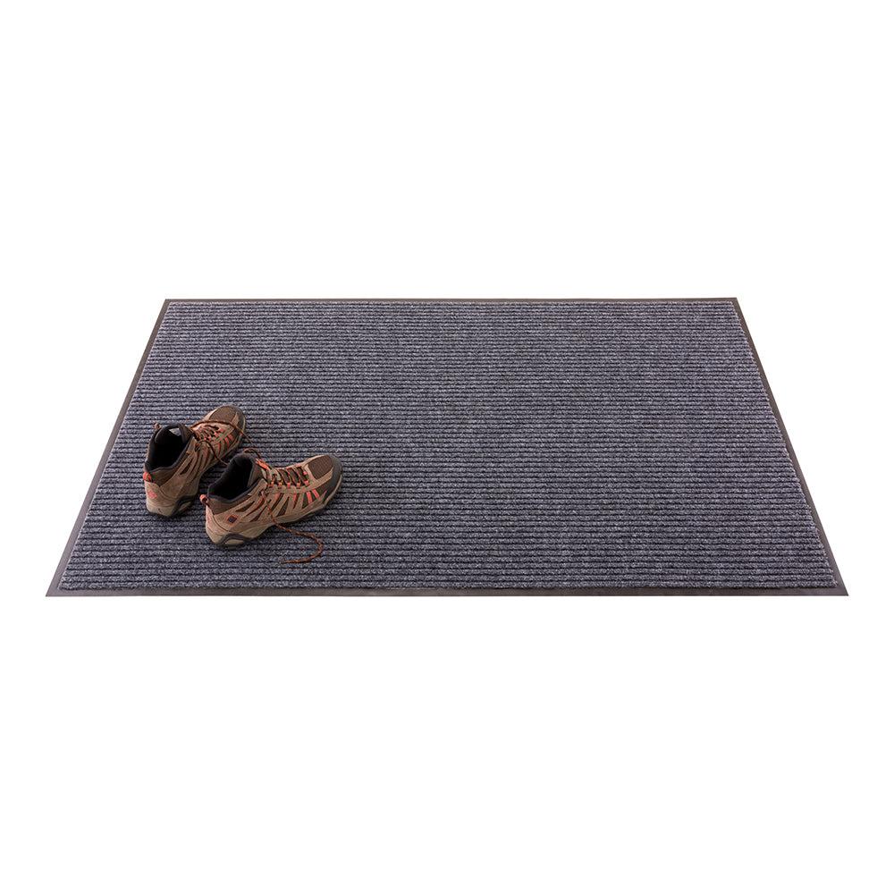 restaurantware Comfy Feet Gray Carpet Floor Mat - Ribbed - 60" x 36" - 1 count box