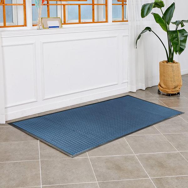 Restaurantware Comfy Feet Light Blue Heavy-Duty Carpet Floor Mat - Waffle - 60" X 36" - 1 Count Box