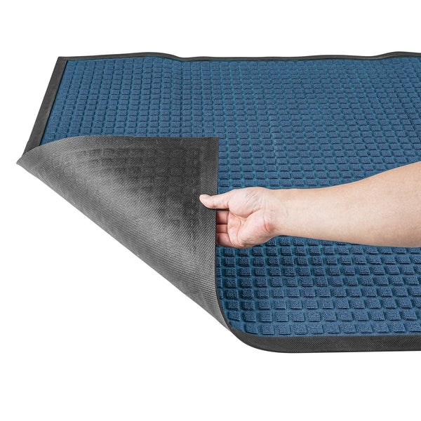 Restaurantware Comfy Feet Light Blue Heavy-Duty Carpet Floor Mat - Waffle - 60" X 36" - 1 Count Box