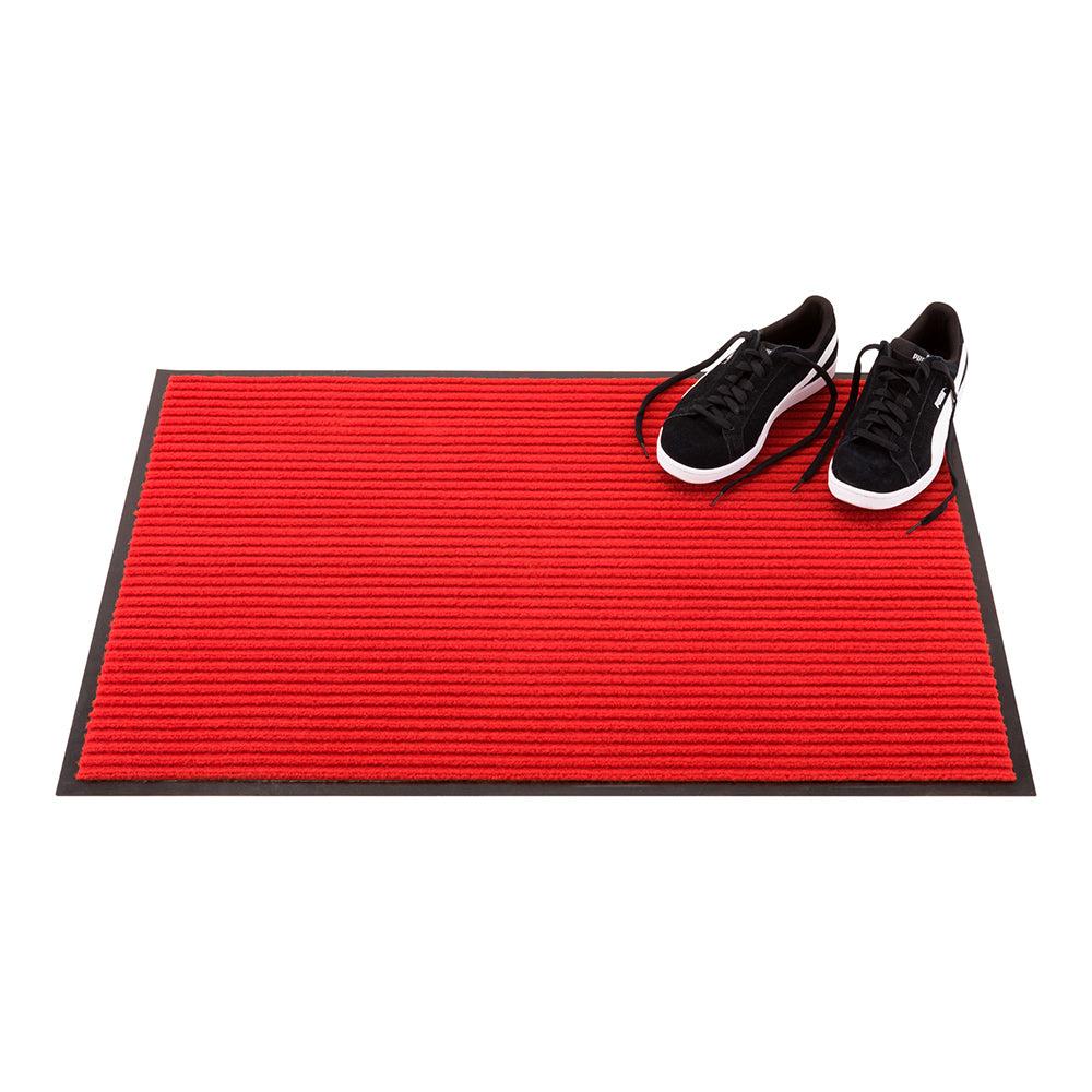 restaurantware Comfy Feet Red Carpet Floor Mat - Ribbed - 36" x 24" - 1 count box