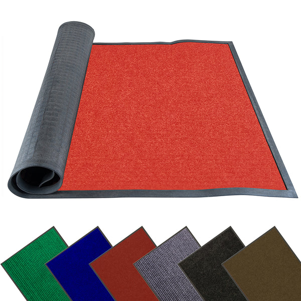 Restaurantware Comfy Feet Red Carpet Floor Mat - Ribbed - 60" X 36" - 1 Count Box