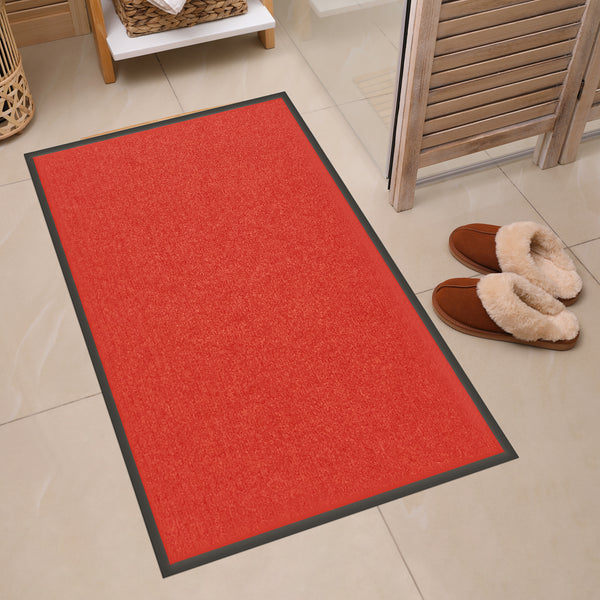 Restaurantware Comfy Feet Red Carpet Floor Mat - Ribbed - 60" X 36" - 1 Count Box
