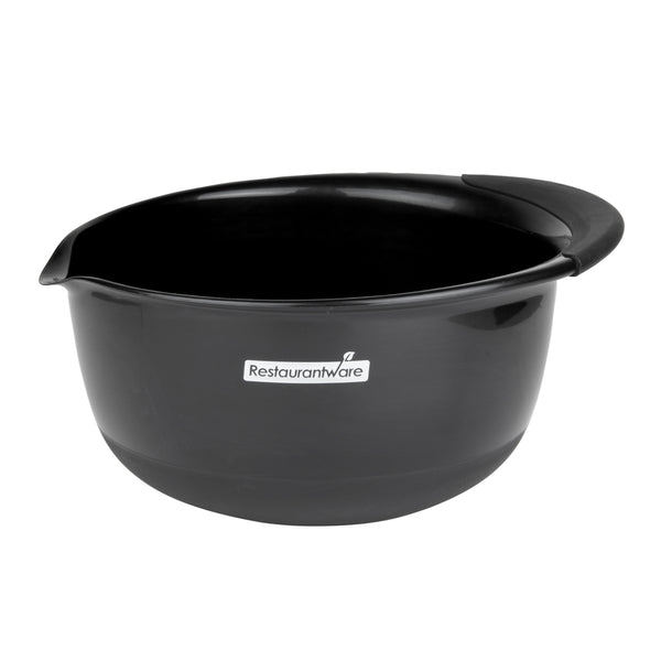 Restaurantware Comfy Grip Black Plastic 3-Piece Mixing Bowl Set - With Pour Spout - 1 Count Box