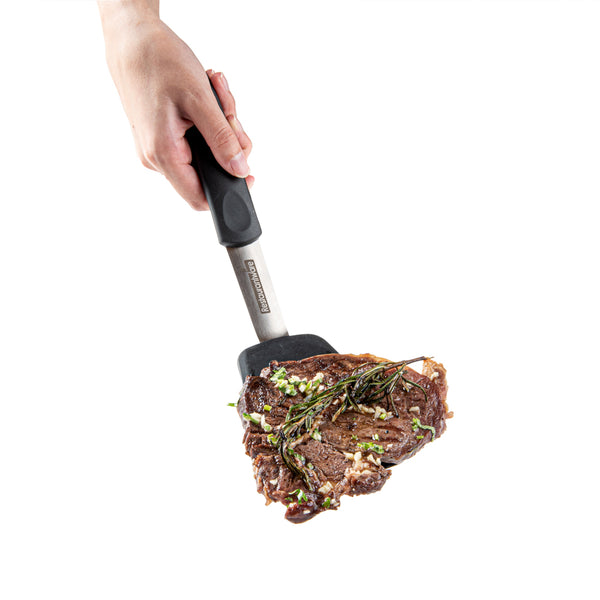 Restaurantware Comfy Grip Black Silicone Solid Turner - 12" - 1 Count Box