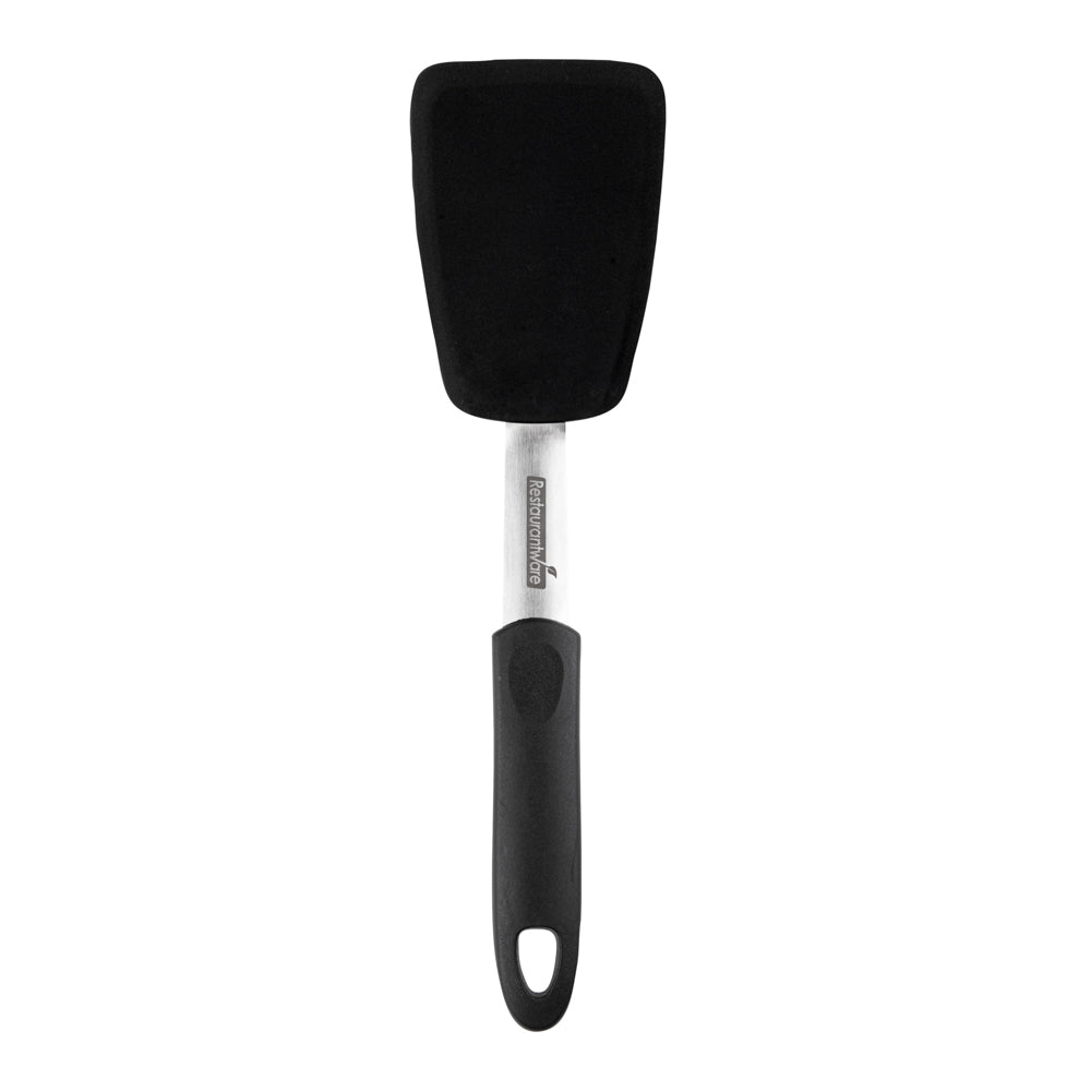 restaurantware Comfy Grip Black Silicone Solid Turner - 12" - 1 count box