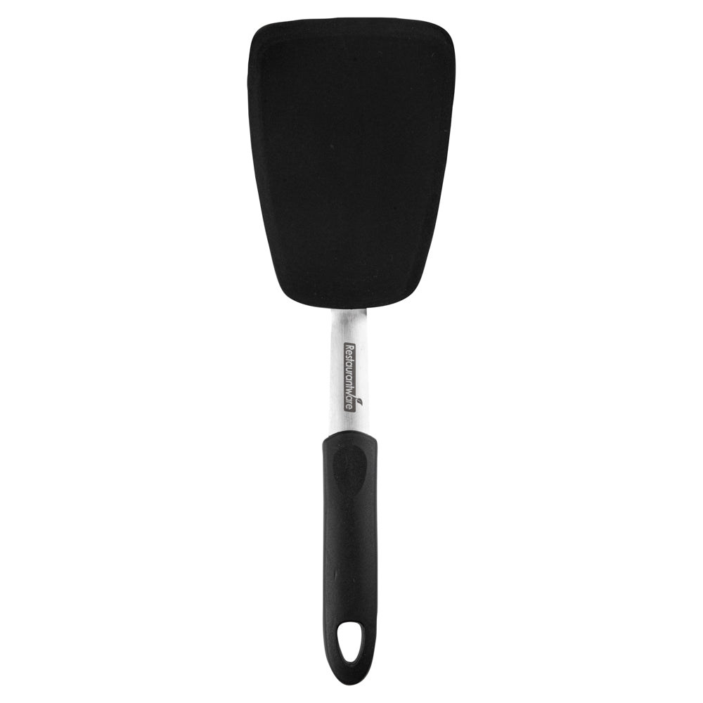 restaurantware Comfy Grip Black Silicone Solid Turner - 13 1/4" - 1 count box