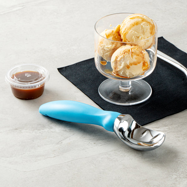 Restaurantware Comfy Grip Blue Metal Ice Cream Scoop - 7 3/4" X 2" X 1 3/4" - 1 Count Box