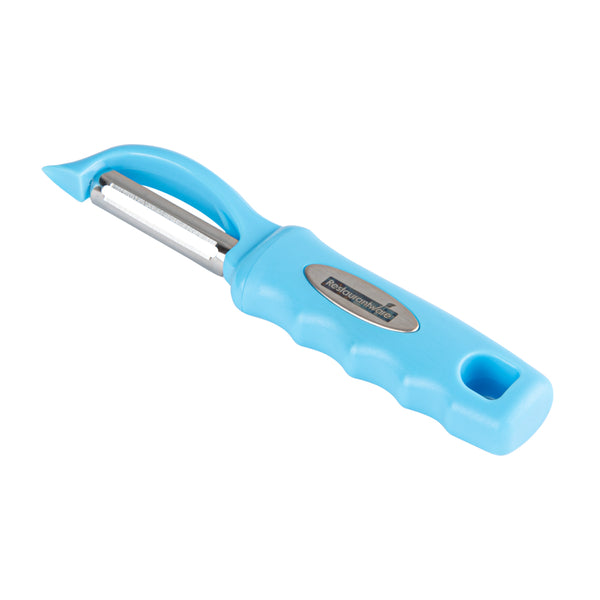 Restaurantware Comfy Grip Blue Stainless Steel Vegetable Peeler - 7 1/2" - 1 Count Box