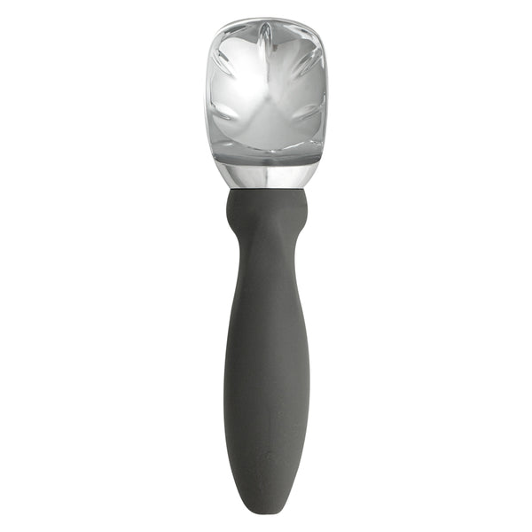 Restaurantware Comfy Grip Gray Metal Ice Cream Scoop - 7 3/4" X 2" X 1 3/4" - 1 Count Box