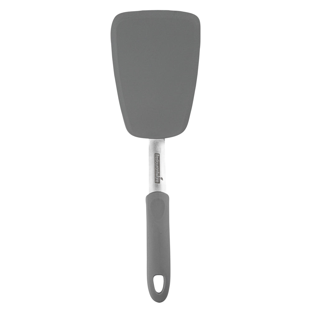restaurantware Comfy Grip Gray Silicone Solid Turner - 13 1/4" - 1 count box
