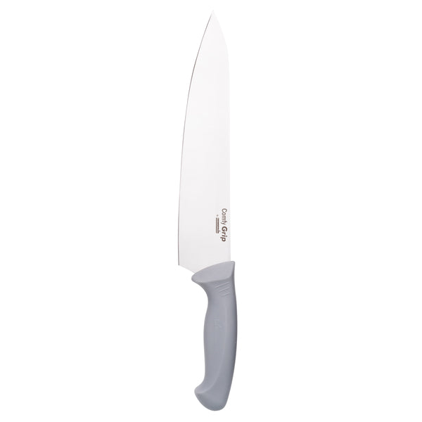 Restaurantware Comfy Grip Gray Stainless Steel 10" Chef's Knife - 1 Count Box