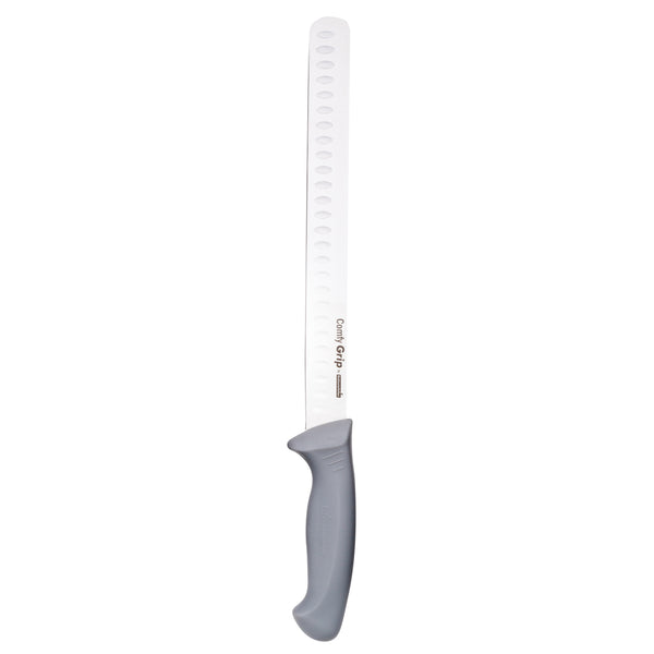 Restaurantware Comfy Grip Gray Stainless Steel 12" Slicing Knife - 1 Count Box