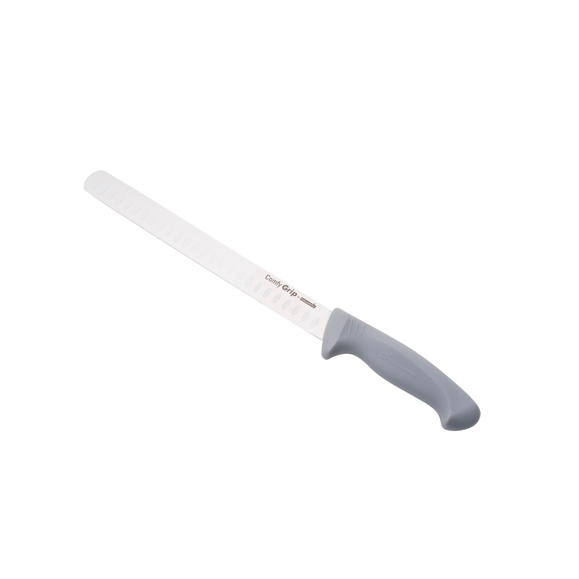 restaurantware Comfy Grip Gray Stainless Steel 12" Slicing Knife - 1 count box