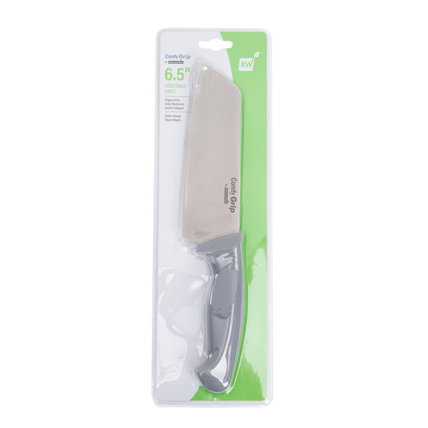 Restaurantware Comfy Grip Gray Stainless Steel 6.5" Vegetable Knife - 1 Count Box