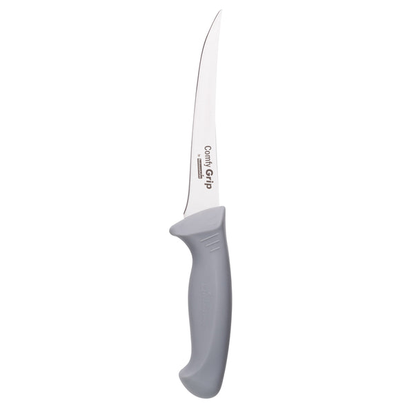 Restaurantware Comfy Grip Gray Stainless Steel 6" Boning Knife - 1 Count Box