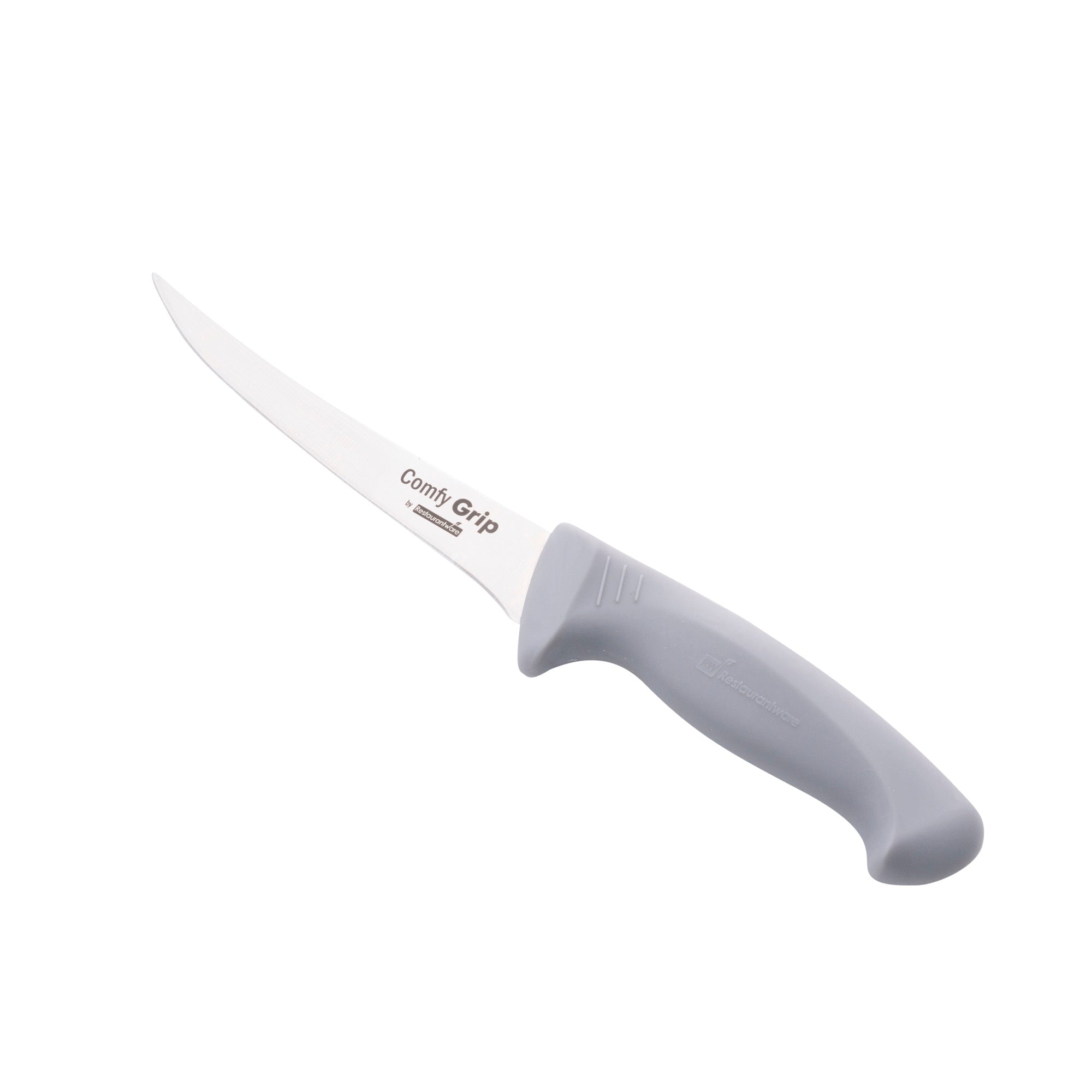 restaurantware Comfy Grip Gray Stainless Steel 6" Boning Knife - 1 count box