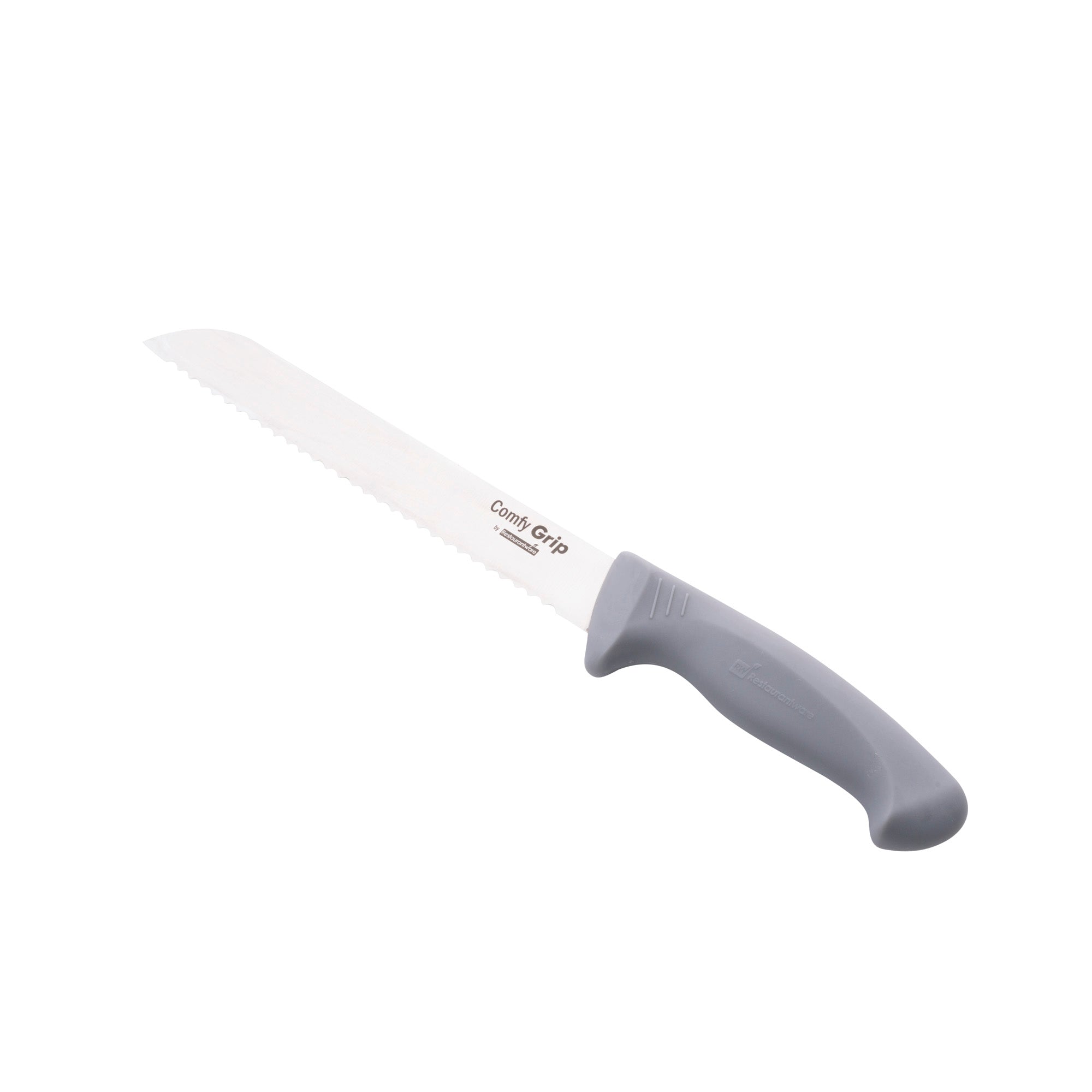 restaurantware Comfy Grip Gray Stainless Steel 8" Bread Knife - 1 count box