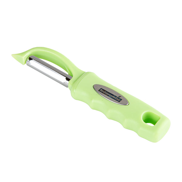 Restaurantware Comfy Grip Green Stainless Steel Vegetable Peeler - 7 1/2" - 1 Count Box