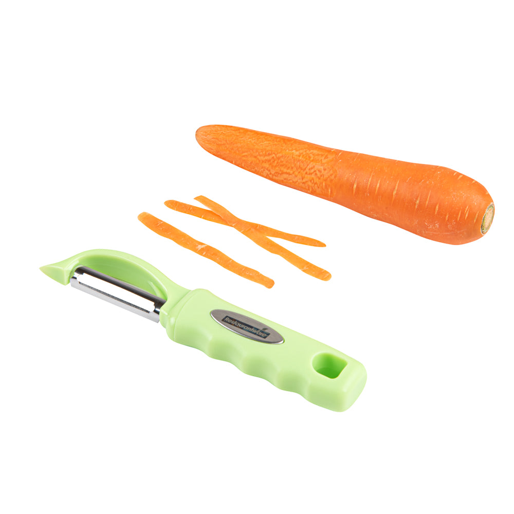 restaurantware Comfy Grip Green Stainless Steel Vegetable Peeler - 7 1/2" - 1 count box