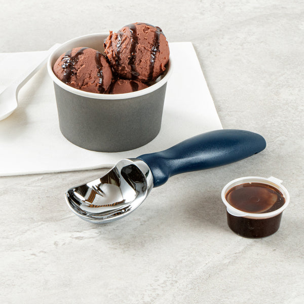 Restaurantware Comfy Grip Navy Blue Metal Ice Cream Scoop - 7 3/4" X 2" X 1 3/4" - 1 Count Box