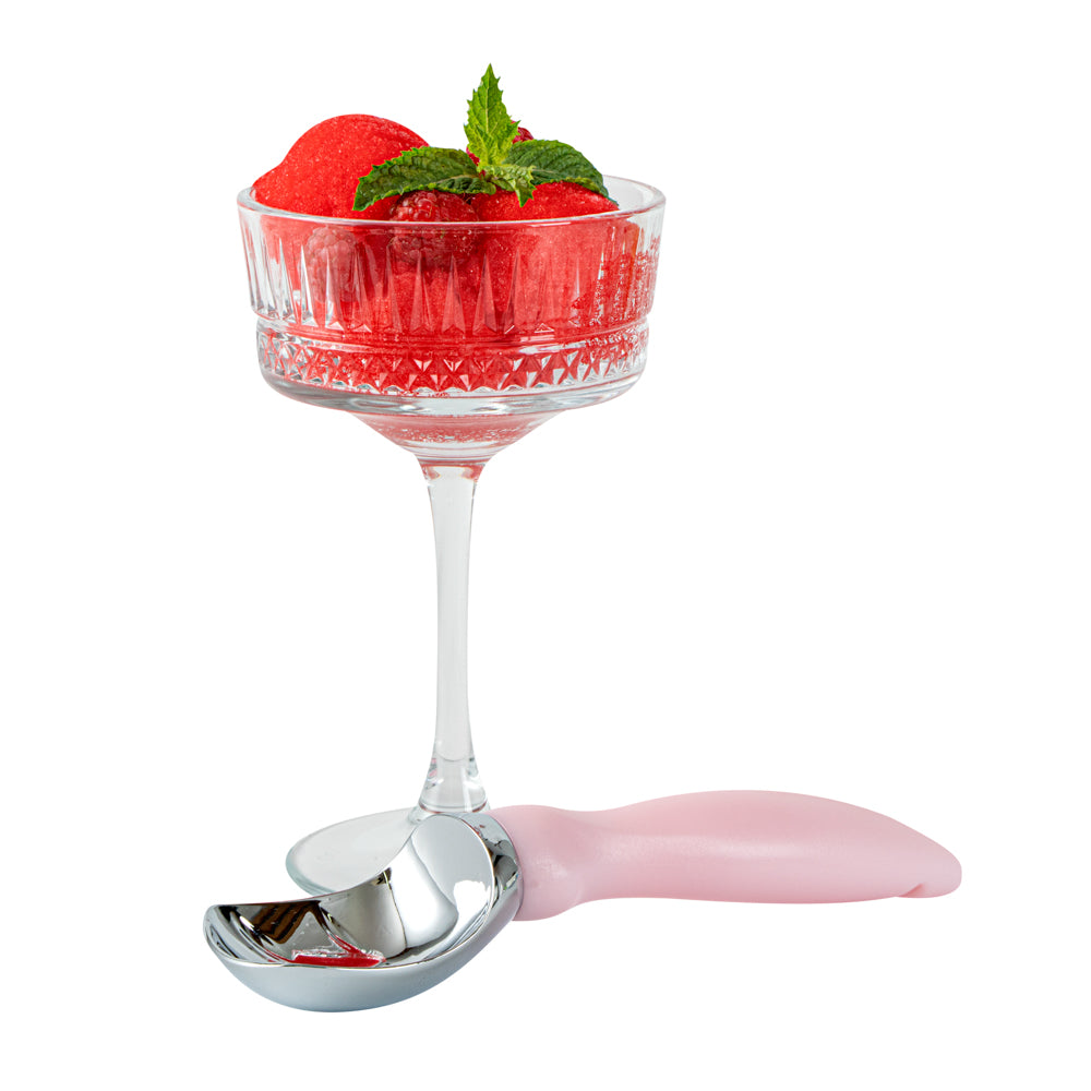 restaurantware Comfy Grip Pink Metal Ice Cream Scoop - 7 3/4" x 2" x 1 3/4" - 1 count box