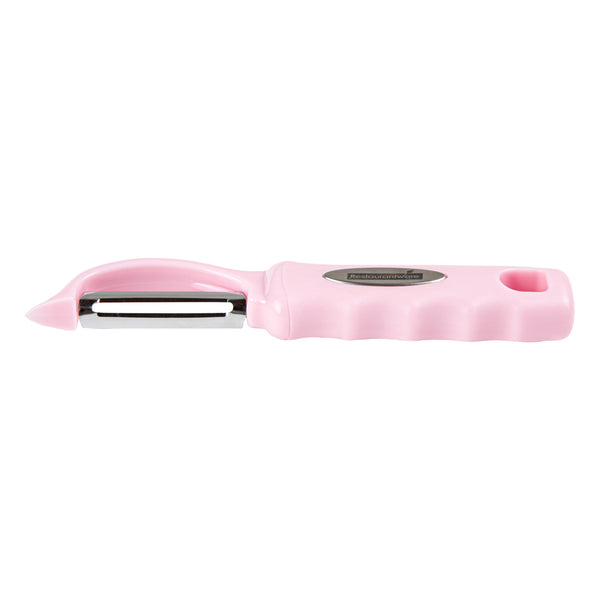 Restaurantware Comfy Grip Pink Stainless Steel Vegetable Peeler - 7 1/2" - 1 Count Box