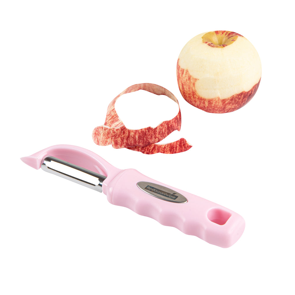 restaurantware Comfy Grip Pink Stainless Steel Vegetable Peeler - 7 1/2" - 1 count box
